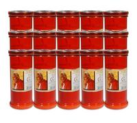 Ma Maison Set 15 Lumini Votivi T40 Rosso Cero Votivo, Lumino Funerali - Candele Decorative, Rosso, Scorta, Non Profumata, Parapioggia, Durata 2 Giorni - Figura Religiosa Papa per Cimitero