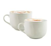 MA MAISON Set 2 Tazze Jumbo da Cappuccino in Ceramica Bianche Grandi 450 ml - Tazza Caffè, Espresso, Colazione, Albergo, Hotel, Ristorazione, b&b, Tè,Latte, Resistenti - Lavastoviglie