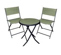 MA MAISON Set 3 Pezzi da Balcone Piccoli Spazi Pieghevole Tavolo + 2 Sedie -Terrazza, Giardino, Richiudibile, Bar, da Esterno -Senza Montaggio, Chiudibile, Salvaspazio e Leggero da Spostare