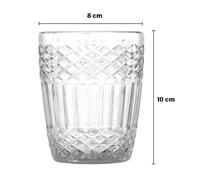 MA MAISON Set Bicchieri Cross - 300CC, In Vetro, Design Classico, Per Casa, Feste, Ristorante - Lavabile in Lavastoviglie Max 80°