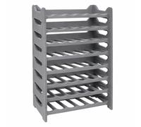 MA MAISON Set Cantinetta Vino Portabottiglie - in Plastica, Eleganti, Impilabili, Lavabile, Modulare, Organizzare e Valorizzare la Tua Collezione, Soluzioni Pratiche, Decorative - (8, Argento)