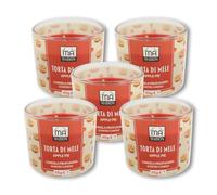 Ma Maison Set da 5PZ Candele Profumate - Bicchiere di Vetro, Decorativa, Colorata, Lunga Durata, Idea Regalo, per la Casa 6 x 7,5 h cm - 85g (Torta di Mele)