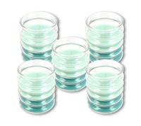 Ma Maison Set da 5PZ Candele Profumate - Bicchiere di Vetro, Decorativa, Colorata, Lunga Durata, Idea Regalo, per la Casa 6,5 x 8 h cm - 100g (Muschio - Verde)