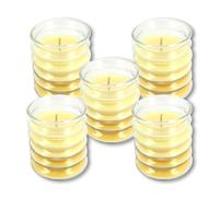 Ma Maison Set da 5PZ Candele Profumate - Bicchiere di Vetro, Decorativa, Colorata, Lunga Durata, Idea Regalo, per la Casa 6,5 x 8 h cm - 100g (Latte di Mandorla)