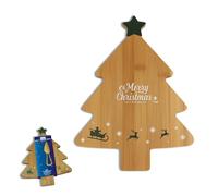 Ma Maison Set Natalizio con Tagliere in Legno + Coltello - Albero di Natale, Manico, Cucina, Vassoio da Portata, per Formaggi, Salumi, Apertivo, da Tavola, Feste, con Decorazioni - Dimensioni 22x31 cm