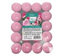 Ma Maison Tealight Confezione da 40 Candele Profumate in Alluminio Lunga Durata 4 Ore - Candeline, Decorative, per la Casa, Lumini - Per Interni Colorate (Rosa | Petali di Seta)