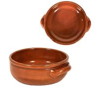 Ma Maison Tegamino in Coccio Monoporzione da Forno Color Cotto -Terrina Per Lasagna, Pasta al Forno, Zuppe -Sapore Originale del Cibo Modello Terra Nostra con Manici (Tegamino - Ø18 cm)