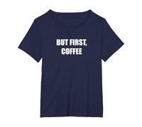 Ma Prima, caffè Maglietta, Donna Plus-Size, Navy, 4X