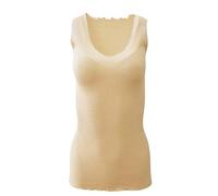 Ma.Re. Canotta Donna Spalla Larga Cotone Elasticizzato e Pizzo Macramè, Elegante Sottogiacca estiva, fresca, traspirante, Made in Italy. Art. 603 (IT, Testo, S, M, Regular, Regular, Corda)