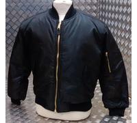MA1 US Style Giacca Bomber MOD Scooter Bikers Nero - Nuova