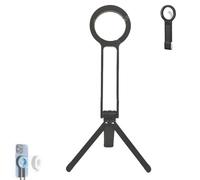 Ma38 Magnetic Phone Tripod for iPhone, MA38 Portable Phone Holder Mini Tripod-Double-Sided 360° Adjustable Cell Stand with 1/4'' Arri Locating Hole Foldable Hook (black)
