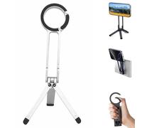 MA38 Portable Phone Holder Mini Tripod, Aluminium Foldable Pocket Stand, Ma38 Magnetic Phone Tripod for iPhone, Strong Magnet Quick Mount, 360 Rotation (Silver)