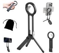 Ma38 Treppiede magnetico for telefono iPhone, con supporto for telefono portatile bifacciale, mini treppiede, potente magnete a montaggio rapido(Black)