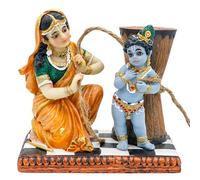 Maa Yashoda Binding Krishna Murti - Divino 12,7 cm Dio indù Signore Krishna Statua dipinta a mano Polystone Scultura indiana Diwali Regali Pooja Articolo Ufficio Casa Tempio Mandir Puja Decor