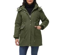 Maacie Giacca premaman in cotone collo alto, giacca in cotone impermeabile, cappotto invernale 2025, verde militare, L