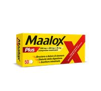 Maalox Plus azione rapida contro bruciore e acidità di stomaco, 50 cpr