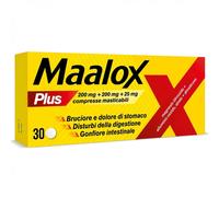 Maalox Plus Bruciore e Dolore di Stomaco 30 Compresse Masticabili