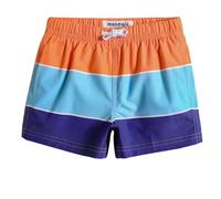 MaaMgic Costume Bambini in 4 Way-Stretch Pantaloncini da Bagno Elasticizzato con Fantasie Carini e Divertenti per Vacanze al Mare Piscina,Arancione-Celeste-Blu,5-6 Anni