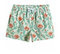 MaaMgic Costume Bambini in 4 Way-Stretch Pantaloncini da Bagno Elasticizzato con Fantasie Carini e Divertenti per Vacanze al Mare Piscina,Fiori di Cactus,3 Anni
