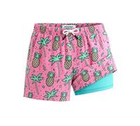 maamgic Costume Bambino Asciugatura Rapida 2 in 1 Pantaloncini Corti con Compressione e Coulisse Regolabile, Costume Ragazzo Spiaggia Sport Nuotare, 2-16 Anni, 07 Ananas Rosa Cocco, 4 Anni