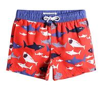 MaaMgic Costume da Bagno Pantaloncini da Bagno Estivi per Ragazzini Bambini Foderate in Rete Asciugatura Rapida Multi Colori, Rosso squalo, 5-6 Anni