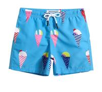 MaaMgic pantalocini da Bagno per bambimi Ragazzi Asciugatura Rapida Costume da Mare Spiaggia Piscina Slip Interno, Caleidoscopio Turchese, 7 Anni