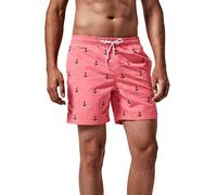 MaaMgic Pantaloncini da Bagno da Uomo Asciugatura Veloce Costume da Bagno per Surf sulla Spiaggia Multi-funzioni Allenamento casa con Fodera in Mesh, Ancora Rosa, XL