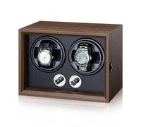 MAAOBR Automatic Watch Winder Box With Led Light, watches winders for 1/2/4/6 Automatic Watches, 4 Rotation Modes, Super Quiet Motor, Soft Flexible Watch Pillows(Black Walnut Color,6 Gang)