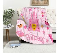 MAAPCHP Coperta Pile Blanket Bambini, pantofole con tiara da principessa, ca Coperta di Flanella Coperta per Adulti per Bambini Caldo Divano per Il Tempo Libero Sedia Soffice Coperta Soffice130x150cm