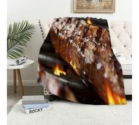 MAAPCHP Coperta Pile Blanket Bistecca di manzo alla griglia di New York Coperta di Flanella Coperta per Adulti per Bambini Caldo Divano per Il Tempo Libero Sedia Soffice Coperta Soffice150x200cm