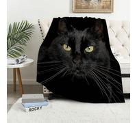 MAAPCHP Coperta Pile Blanket Gatto nero Coperta di Flanella Coperta per Adulti per Bambini Caldo Divano per Il Tempo Libero Sedia Soffice Coperta Soffice150x200cm
