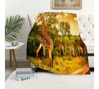 MAAPCHP Coperta Pile Blanket Immagine di una grande famiglia di giraffe suda Coperta di Flanella Coperta per Adulti per Bambini Caldo Divano per Il Tempo Libero Sedia Soffice Coperta Soffice130x150cm