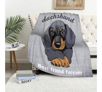 MAAPCHP Coperta Pile Blanket P con ritratto di un cane Bassotto. Illustrazio Coperta di Flanella Coperta per Adulti per Bambini Caldo Divano per Il Tempo Libero Sedia Soffice Coperta Soffice76x100cm