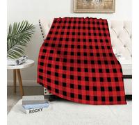 MAAPCHP Coperta Pile Blanket Plaid scozzese rosso e nero Classico scozzese P Coperta di Flanella Coperta per Adulti per Bambini Caldo Divano per Il Tempo Libero Sedia Soffice Coperta Soffice76x100cm