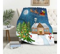 MAAPCHP Coperta Pile Blanket scene classiche di Natale, Babbo Natale, regali Coperta di Flanella Coperta per Adulti per Bambini Caldo Divano per Il Tempo Libero Sedia Soffice Coperta Soffice150x200cm