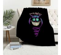 MAAPCHP Coperta Pile Blanket Sorriso Stregatto disegno in bianco e nero Coperta di Flanella Coperta per Adulti per Bambini Caldo Divano per Il Tempo Libero Sedia Soffice Coperta Soffice150x200cm