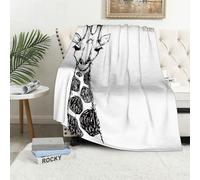MAAPCHP Coperta Pile Blanket Testa di giraffa in stile incisione. Animale bi Coperta di Flanella Coperta per Adulti per Bambini Caldo Divano per Il Tempo Libero Sedia Soffice Coperta Soffice100x130cm