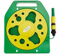 Maas - Tubo Piatto per irrigazione, su avvolgitubo con Supporto da Terra e Maniglia, Colore, da 127,00 cm, Colore: Verde/Giallo/Nero