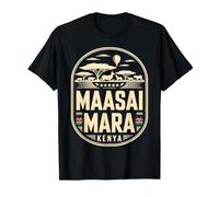Maasai Mara Kenya Emblema Crema Souvenir da Viaggio Maglietta