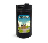 Maastricht, tazza da viaggio con skyline olandese, bicchiere da viaggio, tazza da caffè isolata, tazza portatile