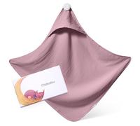 Mababu accappatoio neonato 0-3 mesi a 3 anni I 75x75cm I EXTRA morbido e assorbente I Mussola di cotone bio 4 strati GOTS I asciugamano neonato bagnetto I Lavabile 40°C I Asciugamano con cappuccio