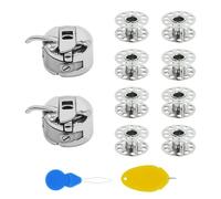 MABAHON 2 pezzi Cucire Domestiche Accessori, capsule per bobine + 8 pezzi accessori per macchina da cucire bobine in acciaio inox + 2 pezzi infila-ago, bobine per macchina da cucire in metallo