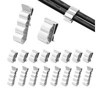MABAHON 60PCS Clip fotovoltaica in argento organizer cavi,cable management,10pcs 4 quadrato 4 clip di filo 50pcs 6 quadrato 2 clip di filo fermacavi per allineare ordinatamente i cavi FV