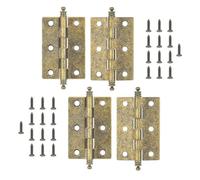 MABAHON Cerniere antiche pieghevoli in bronzo, 4 cerniere in ottone retrò con 26 viti a cerniera per armadi, porte di armadi, portagioie retrò, cassapanche (4 pezzi)