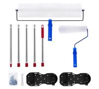 MABAOHENG Kit di Strumenti Autolivellanti per Cemento con 2m Rimovibile Manico Esteso, 28mm Rullo per Rimuovere le bolle epossidico per pavimenti, 300mm scarpe a chiodo, Set di rulli di sfiato 460mm