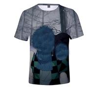 MABDO Maglietta a maniche corte con stampa 3D, motivo anime Kochou Shinobu, camicia a maniche corte, per cosplay, costume unisex, marrone B, XXS (petto 82 cm)