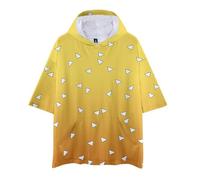 MABDO Zenitsu Agatsuma - Camicia a maniche corte con cappuccio, stampa 3D, con anime Zenitsu Agatsuma (petto 96 cm)