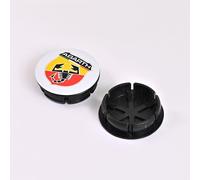 MABEIYE 4 Pezzi Auto Coprimozzi per Abarth 500 2008-2015, 56 mm Tappo Mozzo Impermeabile Coprimozzo Antipolvere Copri Ruota Copriruota Centrale Parti,White