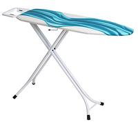 Mabel Home Altezza regolabile, Deluxe, 4 gambe, asse da stiro, copertura extra, fantasia blu/bianco