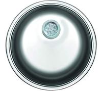 MABEL Lavello Cucina 1 Vasca Circolare Lavandino Cucina Lavello Incasso Acciaio Inox 304 con Finitura Spazzolata Facile da Pulire Lavabo Cucina Profondità Vasca 16 cm - Diametro 43,5 cm